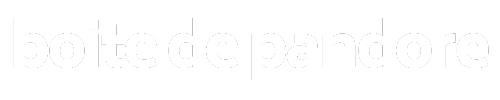 logo du blog sur les nouvelles technologies "boite de pandore", écriture simple en blanc